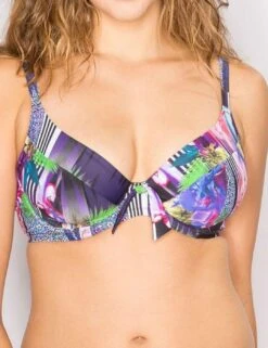 16002 Pour Moi Tiger Lily Plunge Bikini Top - 16002 Multi