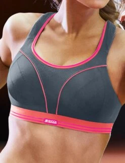 S5044 Shock Absorber Run Sports Bra - S5044 Grey/Coral (04L)