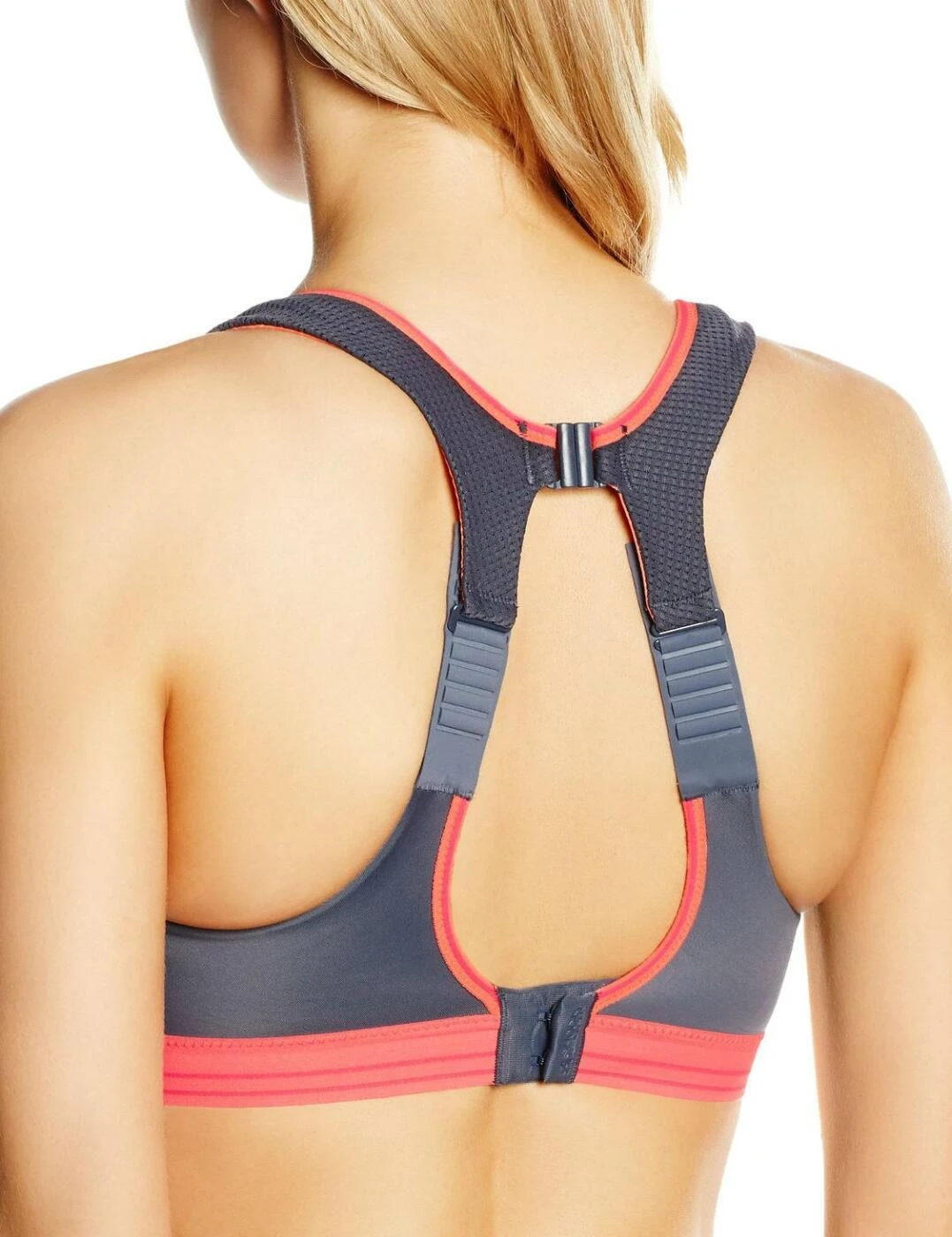 S5044 Shock Absorber Run Sports Bra - S5044 Grey/Coral (04L) - Image 2